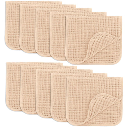 Comfy Cubs Muslin Burp Cloths 20x10" 10 Pack, Baby Burp Cloths - Multi