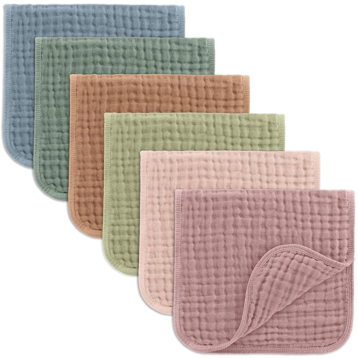 Comfy Cubs Muslin Burp Cloths 20x10" 10 Pack, Baby Burp Cloths - Multi