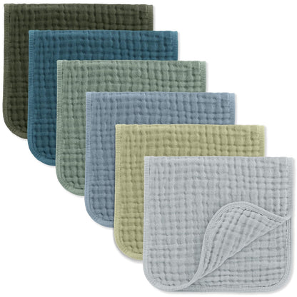 Comfy Cubs Muslin Burp Cloths 20x10" 10 Pack, Baby Burp Cloths - Multi