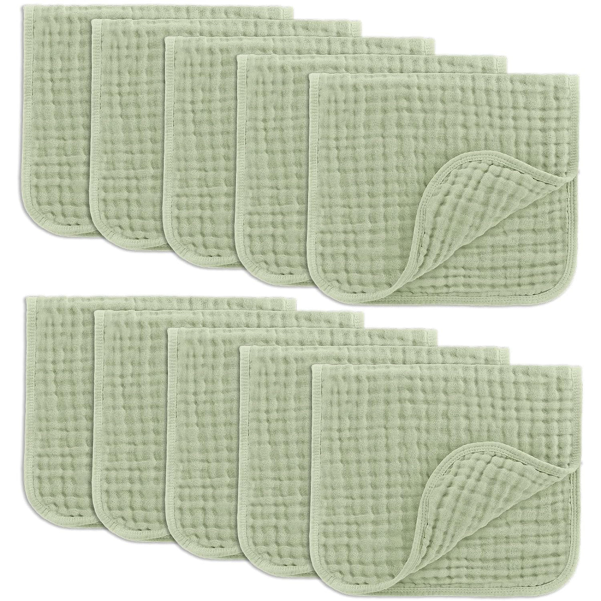 Comfy Cubs Muslin Burp Cloths 20x10" 10 Pack, Baby Burp Cloths - Multi