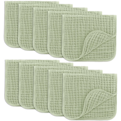 Comfy Cubs Muslin Burp Cloths 20x10" 10 Pack, Baby Burp Cloths - Multi