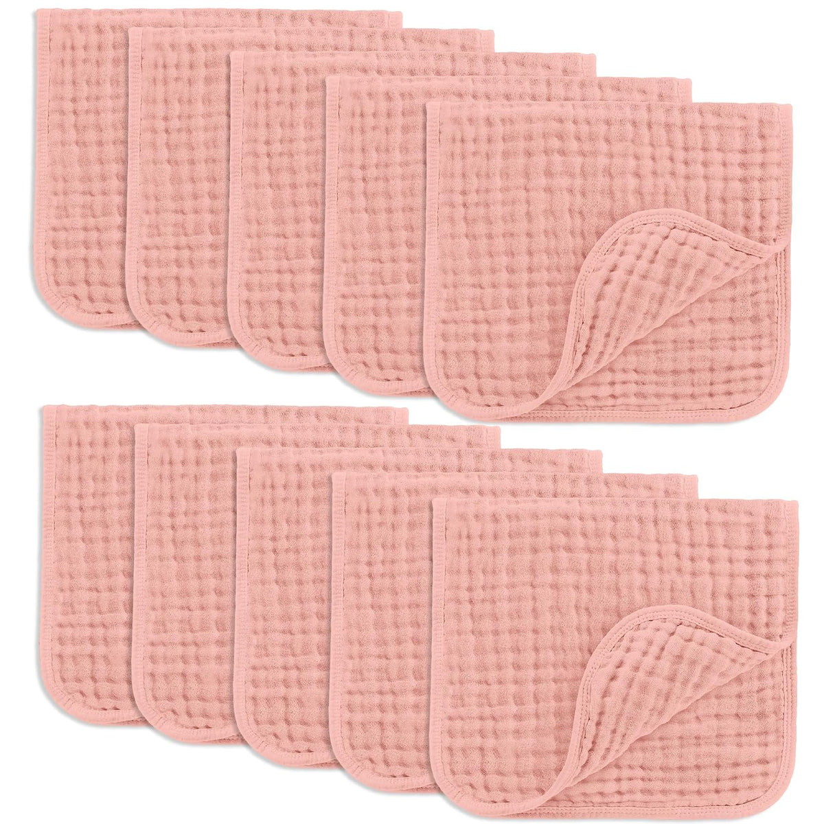 Comfy Cubs Muslin Burp Cloths 20x10" 10 Pack, Baby Burp Cloths - Multi