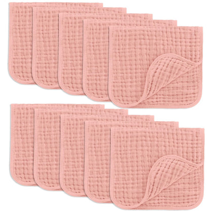 Comfy Cubs Muslin Burp Cloths 20x10" 10 Pack, Baby Burp Cloths - Multi