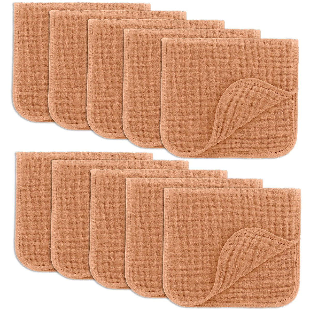 Comfy Cubs Muslin Burp Cloths 20x10" 10 Pack, Baby Burp Cloths - Multi