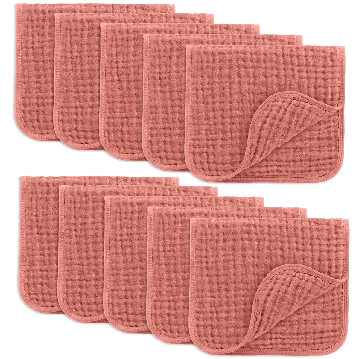 Comfy Cubs Muslin Burp Cloths 20x10" 10 Pack, Baby Burp Cloths - Multi