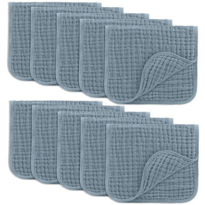 Comfy Cubs Muslin Burp Cloths 20x10" 10 Pack, Baby Burp Cloths - Multi