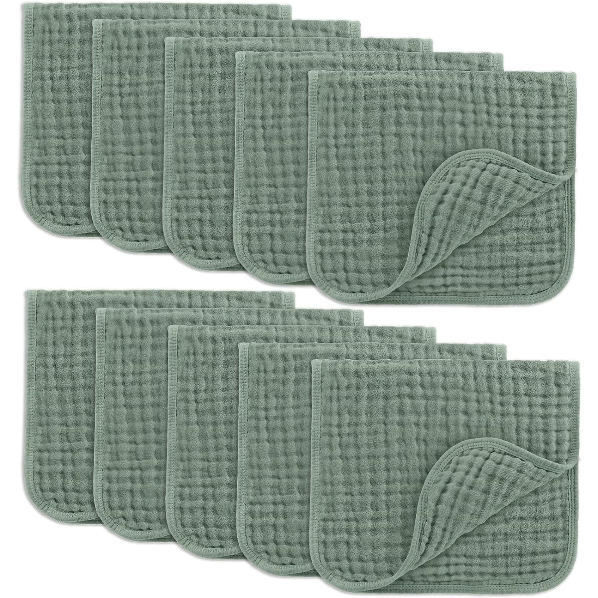 Comfy Cubs Muslin Burp Cloths 20x10" 10 Pack, Baby Burp Cloths - Multi