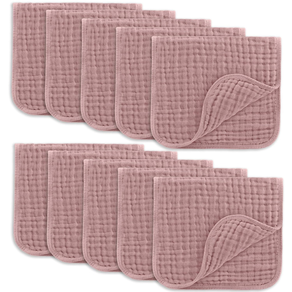 Comfy Cubs Muslin Burp Cloths 20x10" 10 Pack, Baby Burp Cloths - Multi