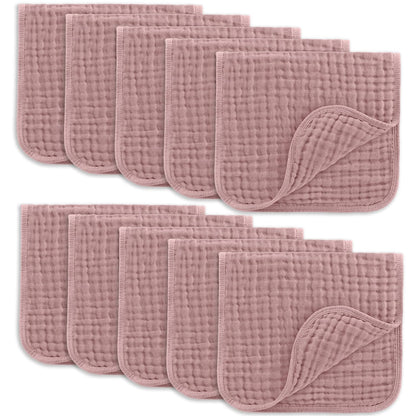 Comfy Cubs Muslin Burp Cloths 20x10" 10 Pack, Baby Burp Cloths - Multi
