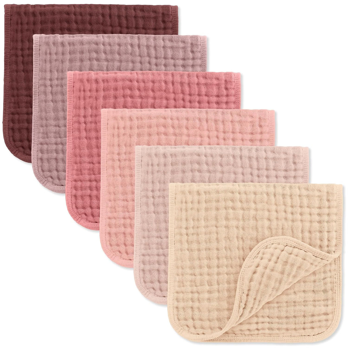 Comfy Cubs Muslin Burp Cloths 20x10" 10 Pack, Baby Burp Cloths - Multi