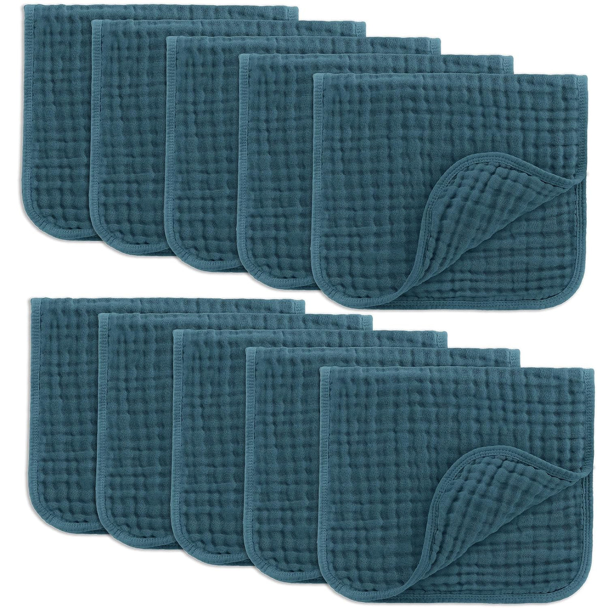 Comfy Cubs Muslin Burp Cloths 20x10" 10 Pack, Baby Burp Cloths - Multi