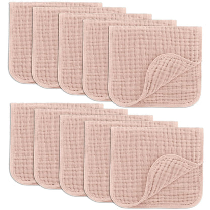Comfy Cubs Muslin Burp Cloths 20x10" 10 Pack, Baby Burp Cloths - Multi