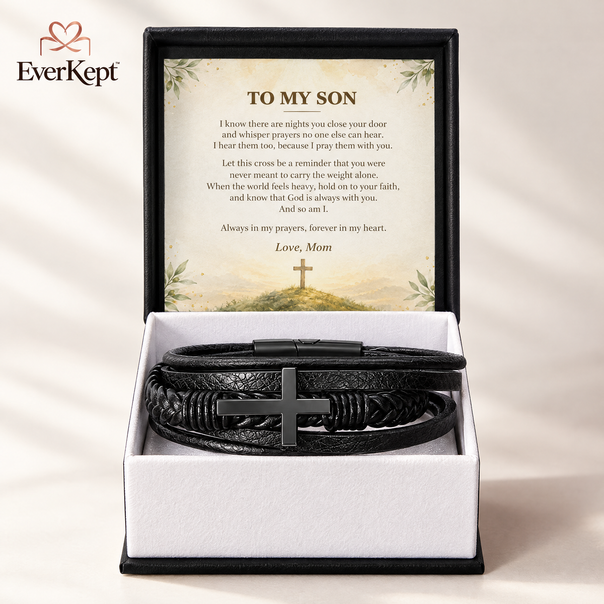 To My Son – Never Alone Cross Bracelet