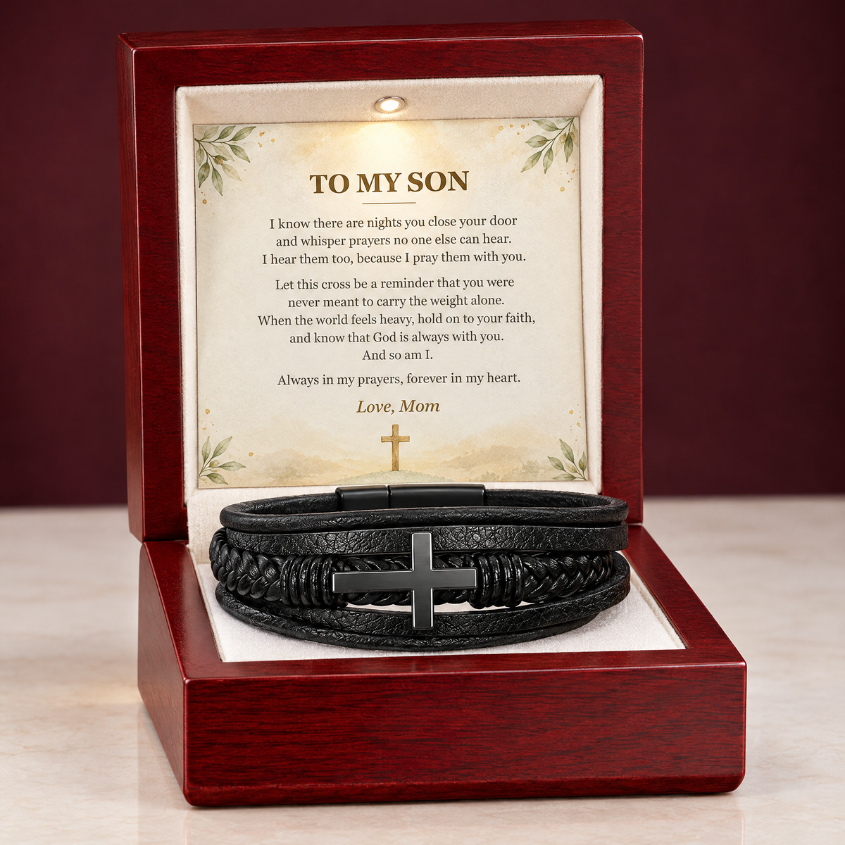 To My Son – Never Alone Cross Bracelet